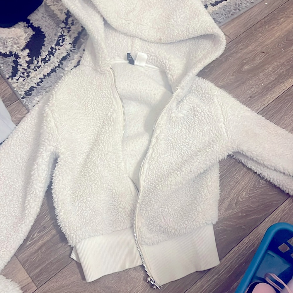 Fuzzy cropped forever jacket